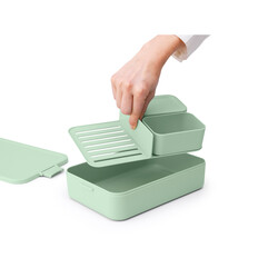 MAKE TAKE JADE GREEN PLASTİK BÜYÜK BOY BÖLMELİ YEMEK TAŞIMA KABI 2L - BRABANTIA (1)