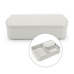 MAKE TAKE LIGHT GREY PLASTİK BÜYÜK BOY BÖLMELİ YEMEK TAŞIMA KABI 2L - Brabantia