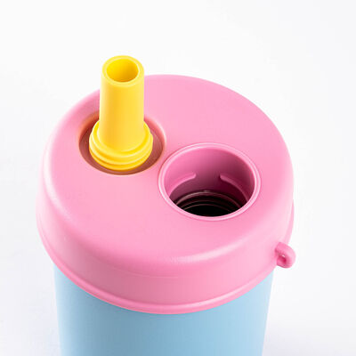 MAVİ 2Sİ 1 ARADA KAPAKLI TERMOS BARDAK 480ML - 4