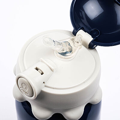 MAVİ ÇİFT KATMANLI PASLANMAZ ÇELİK ÇOCUK TERMOSU 350ML - 2