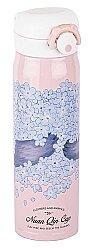 PEMBE MAVİ ÇİÇEK DESENLİ PASLANMAZ ÇELİK TERMOS 500ML - DİĞER