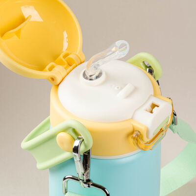 MAVİ PASLANMAZ ÇELİK ÇİFT ASKILI TERMOS 420ML - 2