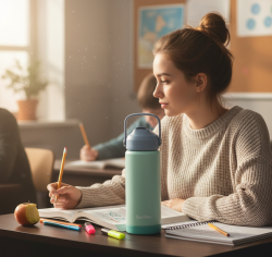 MAVİ TUTAMAÇLI PASLANMAZ ÇELİK TERMOS 500ML - 4