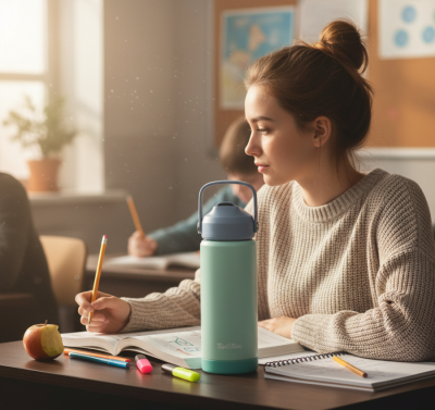 MAVİ TUTAMAÇLI PASLANMAZ ÇELİK TERMOS 500ML - 4