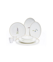 MAXX DORIA ROSA WAVE FLOWER 6 KİŞİLİK 29 PARÇA YEMEK TAKIMI - 1