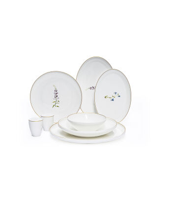 MAXX DORIA ROSA WAVE FLOWER 6 KİŞİLİK 29 PARÇA YEMEK TAKIMI - 1