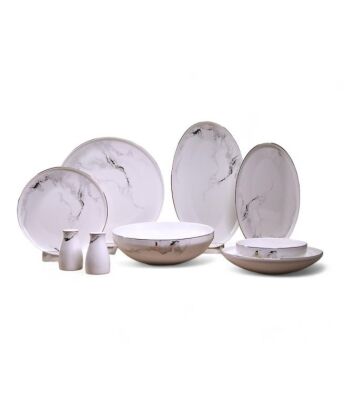 MAXX DORIA SKY MARBLE 12 KİŞİLİK 58 PARÇA YEMEK TAKIMI - 1