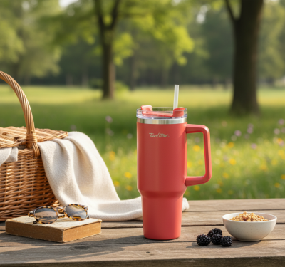 MOVE KIRMIZI PASLANMAZ ÇELİK PİPETLİ TERMOS BARDAK 1.2L - 3