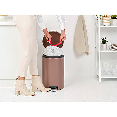 NEWICON SATIN TAUPE PEDALLI ÇÖP KUTUSU 20L - 3