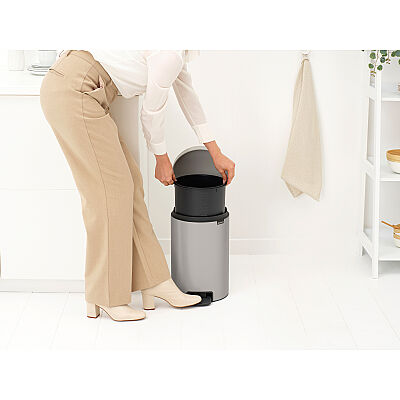 NEWICON SOFT GREY PEDALLI ÇÖP KUTUSU 12L - 3