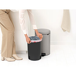 NEWICON SOFT GREY PEDALLI ÇÖP KUTUSU 20L - 3