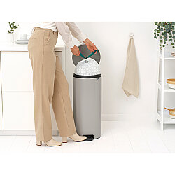 NEWICON SOFT GREY PEDALLI ÇÖP KUTUSU 30L - 3