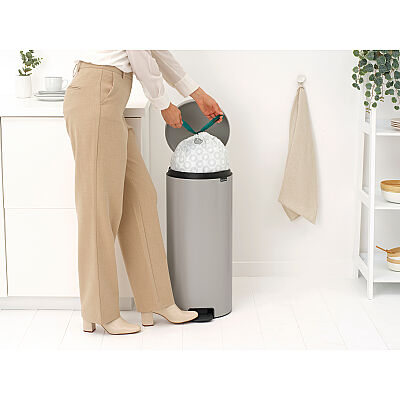 NEWICON SOFT GREY PEDALLI ÇÖP KUTUSU 30L - 3