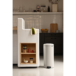 NEWICON SOFT GREY PEDALLI ÇÖP KUTUSU 30L - BRABANTIA (1)
