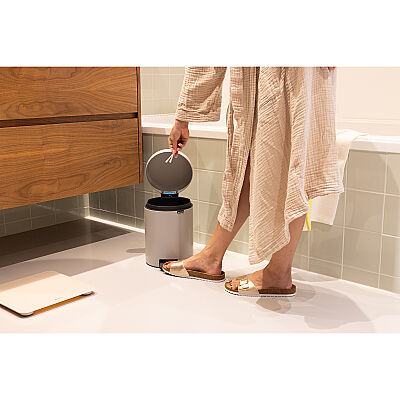 NEWICON SOFT GREY PEDALLI ÇÖP KUTUSU 5L - 3