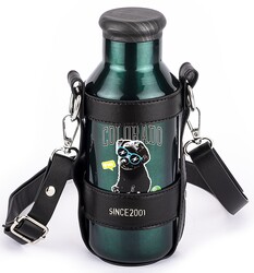 OKADI UZUN SÜZGEÇLİ ASKILIKLI KOYU YEŞİL TERMOS 500ML - Tantitoni