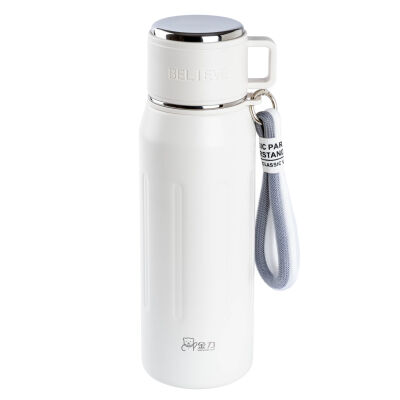 OKADI BARDAK KAPAKLI BEYAZ PASLANMAZ ÇELİK TERMOS 750ML - 1