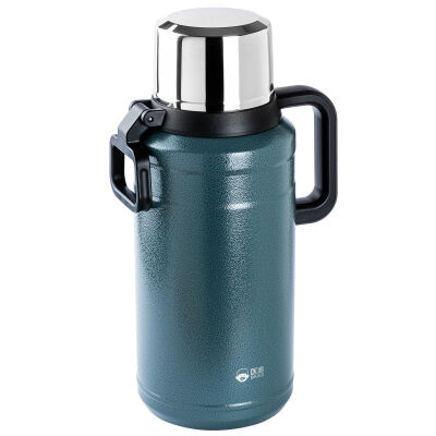 OKADI BARDAK KAPAKLI MAVİ PASLANMAZ ÇELİK TERMOS 3.5L - 1