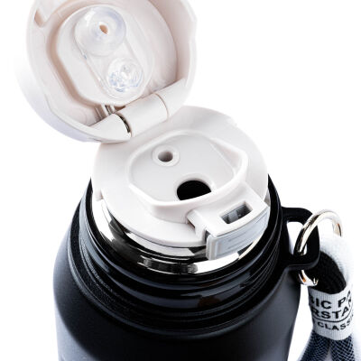 OKADI BARDAK KAPAKLI SİYAH PASLANMAZ ÇELİK TERMOS 750ML - 4