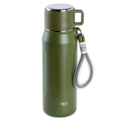 OKADI BARDAK KAPAKLI YEŞİL PASLANMAZ ÇELİK TERMOS 750ML - 1
