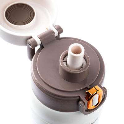 OKADI BEYAZ KAHVE PASLANMAZ ÇELİK PİPETLİ TERMOS 620ML - 2