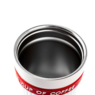 OKADI BEYAZ KIRMIZI PASLANMAZ ÇELİK TERMOS BARDAK 400ML - 3