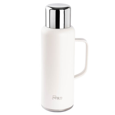 OKADI BEYAZ PASLANMAZ ÇELİK YAN TUTACAKLI SÜZGEÇLİ TERMOS 900ML - 1