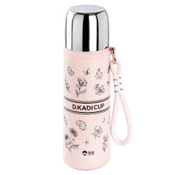 OKADI ÇİÇEK DESENLİ PEMBE PASLANMAZ ÇELİK TERMOS 500ML - TANTİTONİ