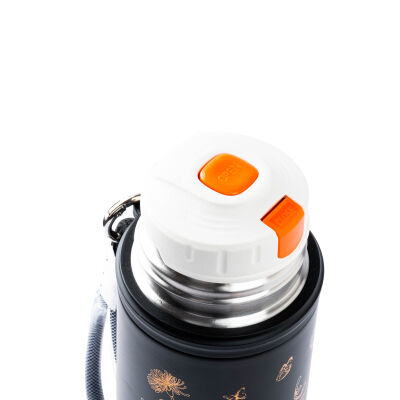 OKADI ÇİÇEK DESENLİ SİYAH PASLANMAZ ÇELİK TERMOS 500ML - 3