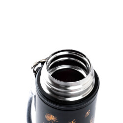 OKADI ÇİÇEK DESENLİ SİYAH PASLANMAZ ÇELİK TERMOS 500ML - 4