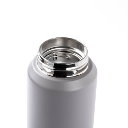 -OKADI DERİ ASKILI GRİ PASLANMAZ ÇELİK TERMOS 800ML - 2