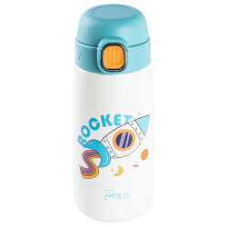 OKADI FUN DESENLİ MAVİ PASLANMAZ ÇELİK TERMOS 420ML - 1