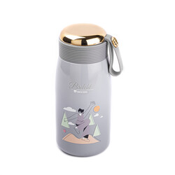 OKADI GRİ DESENLİ PASLANMAZ ÇELİK TERMOS 320ML - Tantitoni