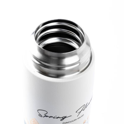 OKADI KAHVERENGİ DESENLİ BARDAKLI PASLANMAZ ÇELİK TERMOS 400ML - 3