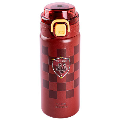 OKADI KIRMIZI DESENLİ PASLANMAZ ÇELİK TERMOS 380ML - 1