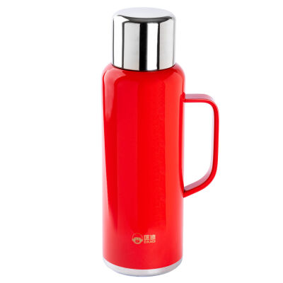OKADI KIRMIZI PASLANMAZ ÇELİK YAN TUTACAKLI SÜZGEÇLİ TERMOS 900ML - 1