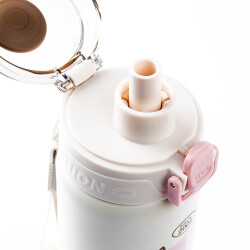 OKADI PEMBE DESENLİ PASLANMAZ ÇELİK TERMOS 380ML - TANTİTONİ (1)