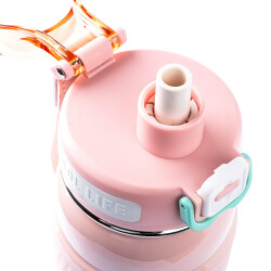 OKADI SUPERIOR PİPETLİ PEMBE PASLANMAZ ÇELİK TERMOS 750ML - TANTİTONİ (1)