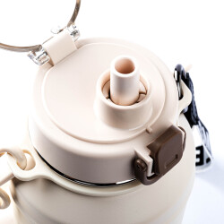 OKADI UZUN ASKILI BEYAZ PASLANMAZ ÇELİK PİPETLİ TERMOS 850ML - TANTİTONİ (1)