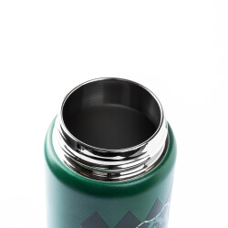 OKADI YEŞİL DESENLİ PASLANMAZ ÇELİK PİPETLİ TERMOS 380ML - 3