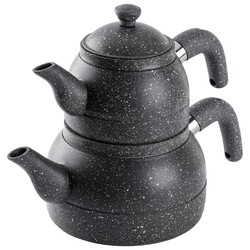 ORTA BOY GRİ GRANİT ÇAYDANLIK TAKIMI 980/1700ML - Tantitoni