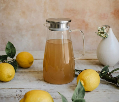 PASLANMAZ ÇELİK KAPAKLI BOROSİLİKAT CAM SÜRAHİ 1.8L - 3