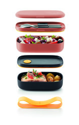 PEMBE ÇİFT KATLI YEMEK TAŞIMA KABI 2 X 0,5L - LEKUE (1)