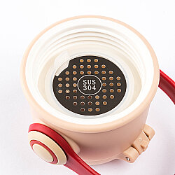 PEMBE ÇİFT KATMANLI TUTACAKLI PASLANMAZ ÇELİK ÇOCUK TERMOSU 600ML - 3