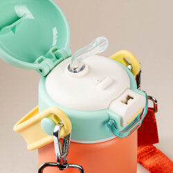 PEMBE PASLANMAZ ÇELİK ÇİFT ASKILI TERMOS 420ML - 2