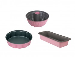 PEMBE RENKLİ 3LÜ KLASİK KEK KALIBI SETİ - TANTİTONİ