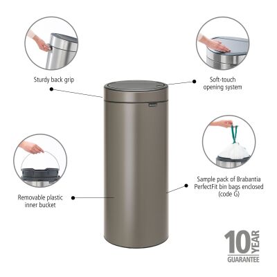 PLATINUM NEW DOKUNMATİK ÇÖP KUTUSU 30L - 4