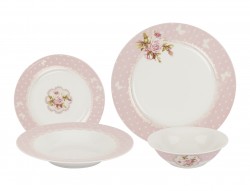 PORSELEN BUTTERFLY PINK ROSE DES. 24 PRÇ.YEMEK TAK. - TANTİTONİ