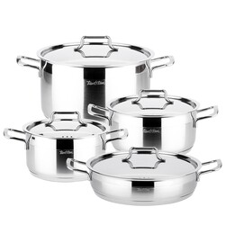 PREMIUM 8 PARÇA PASLANMAZ ÇELİK TENCERE SETİ - Tantitoni