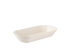 REACT KREM RENGİ GOLD YALDIZLI İNCE SERAMİK BÜYÜK KASE-GONDOL 29CM - TANTİTONİ